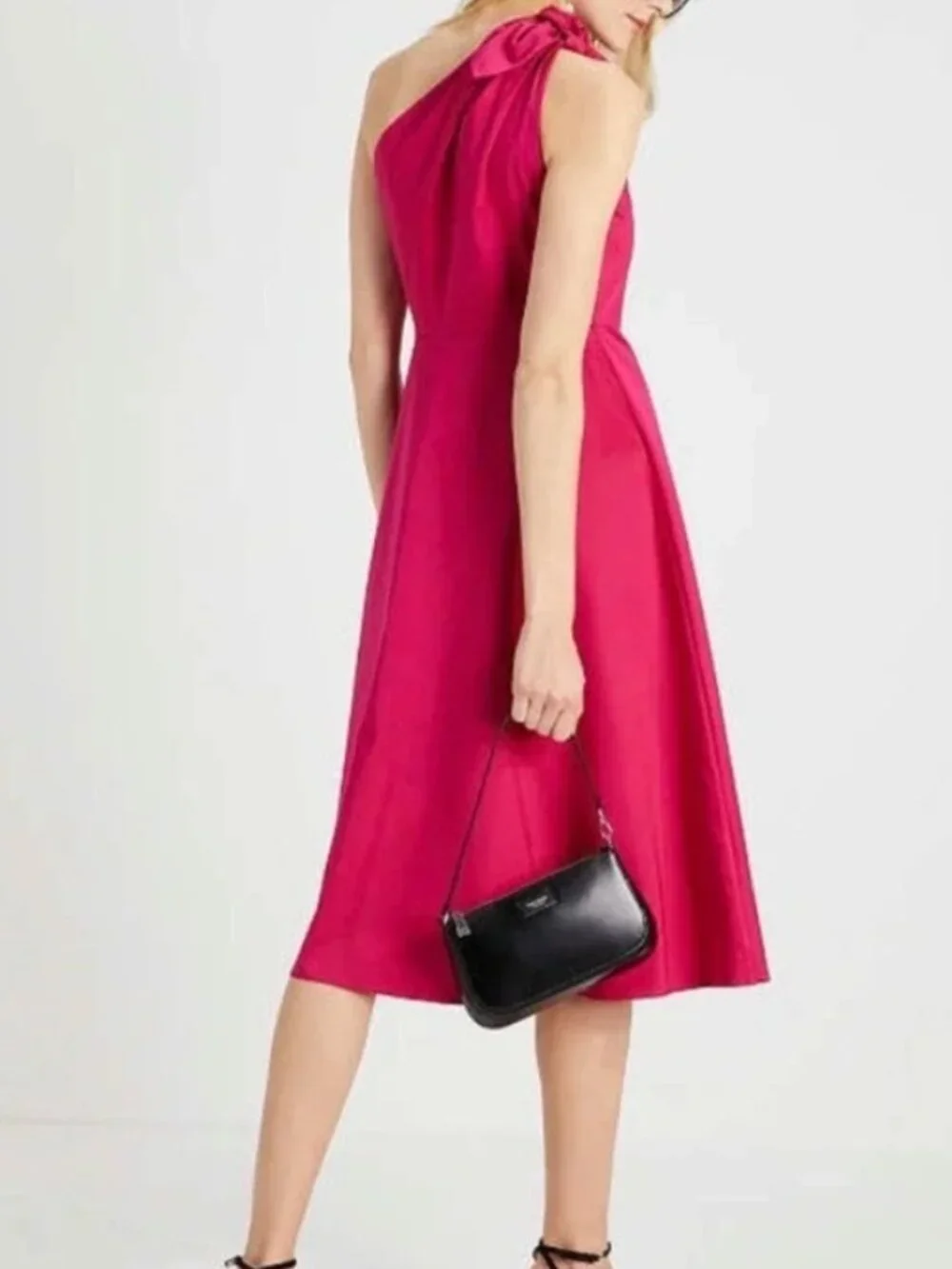 Kate Spade Pink One-Shoulder Tie-Detail Dress